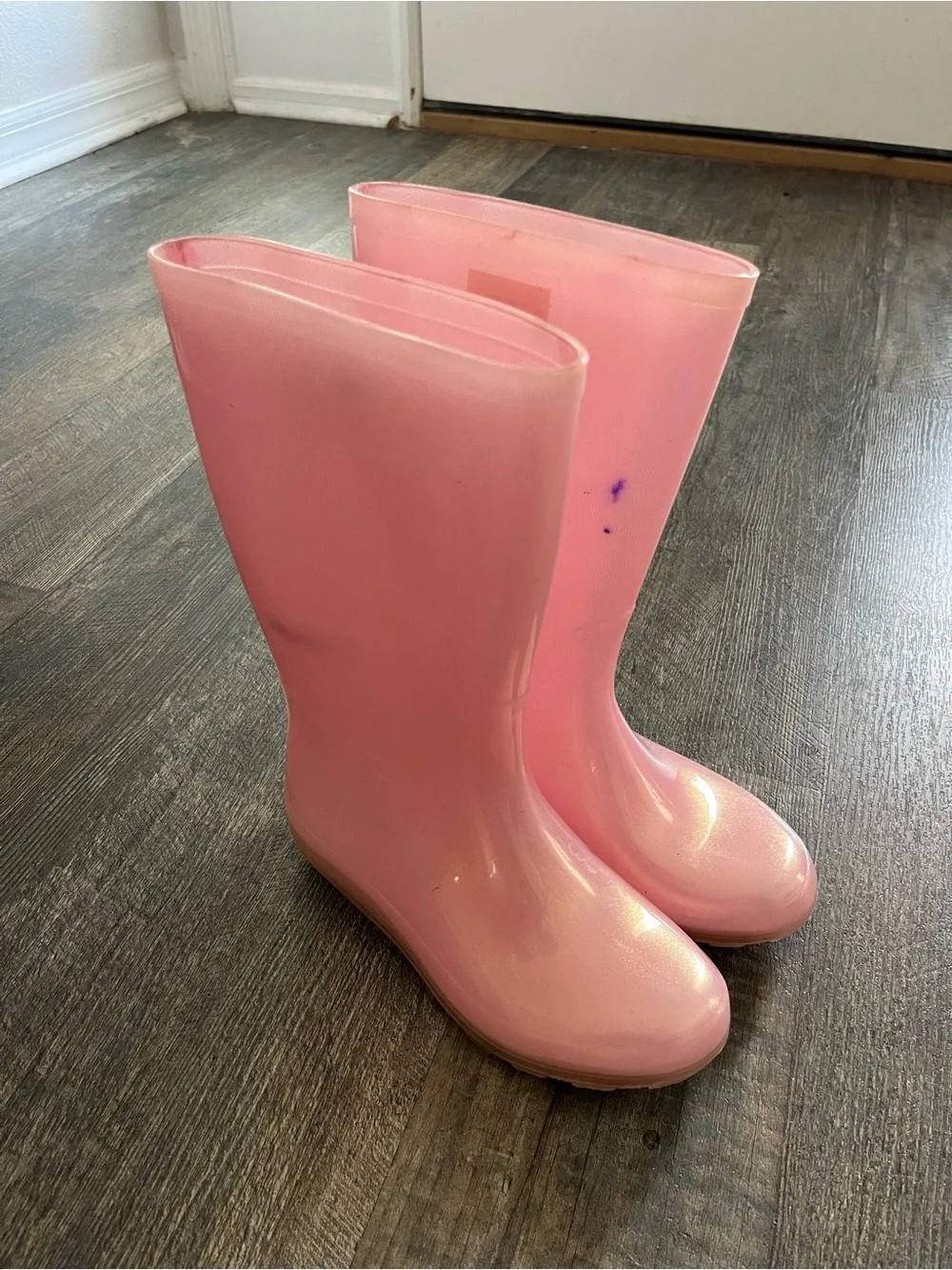 Cat & Jack Girls' Shiny Pink Rain Boots